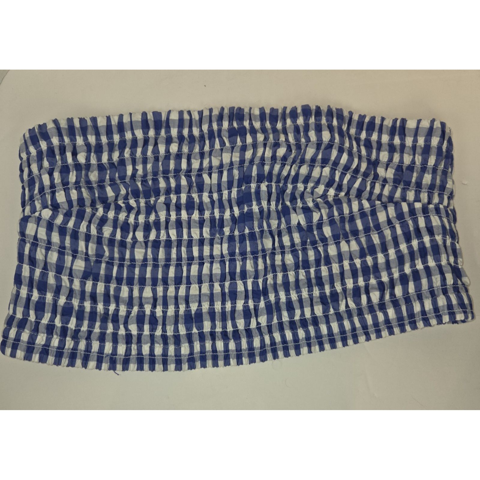 Universal Threads Blue &White Gingham Smocked Tobe Top Women's Size Xl New